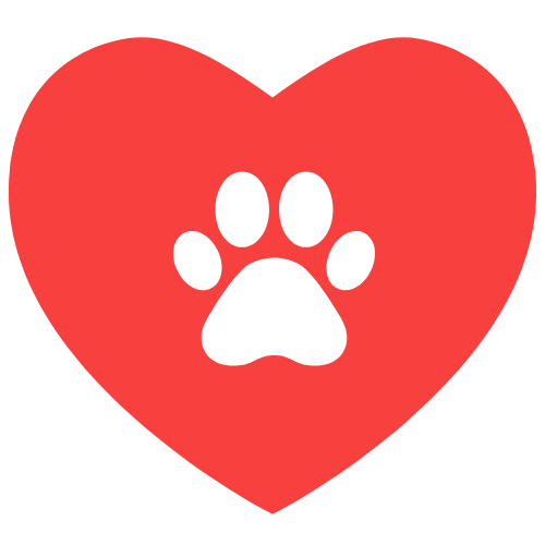A heart with a paw in it